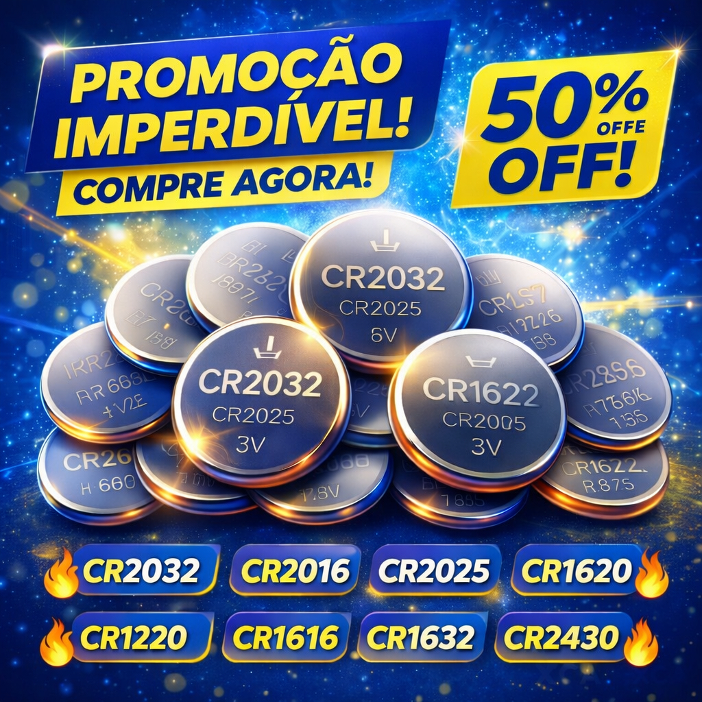 Bateria Moeda CR2032 CR2016 CR2025 Kit 5 10 15 20 Un Lithium 3V Eletrônicos Relógio