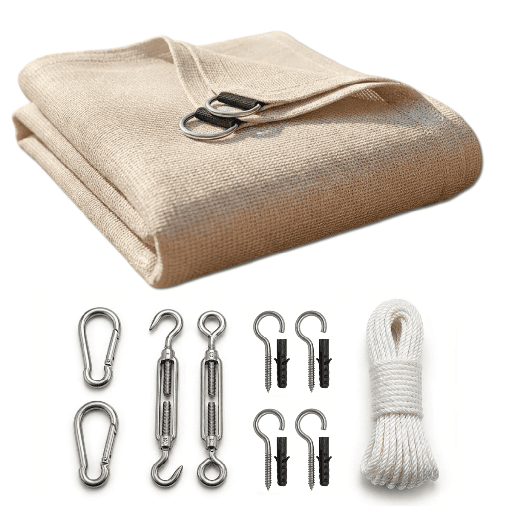 Lona Toldo Tela Sombreamento 4x4 90% UV Proteção Para Garagem Jardim Pergolado com Kit de Instalação