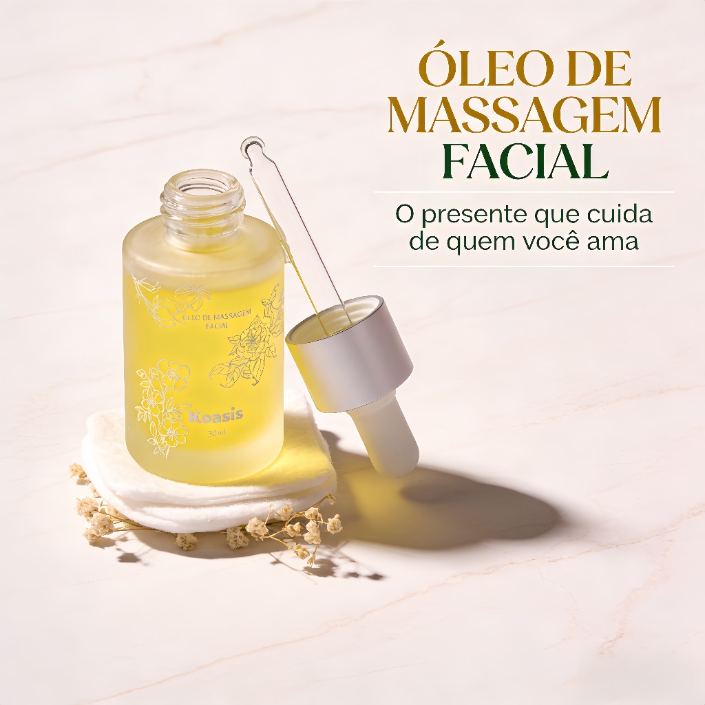 Koasis Óleo de Massagem Facial Koasis 30ml | Nutrição Profunda | Efeito Glow Imediato