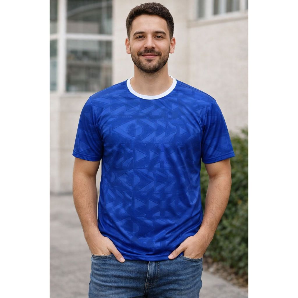 Camiseta torcedor do Brasil Unissex. Poliéster em relevo.