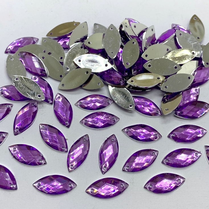 CHATON (  NAVETE COSTURA ) 7 x 15 mm LILAS