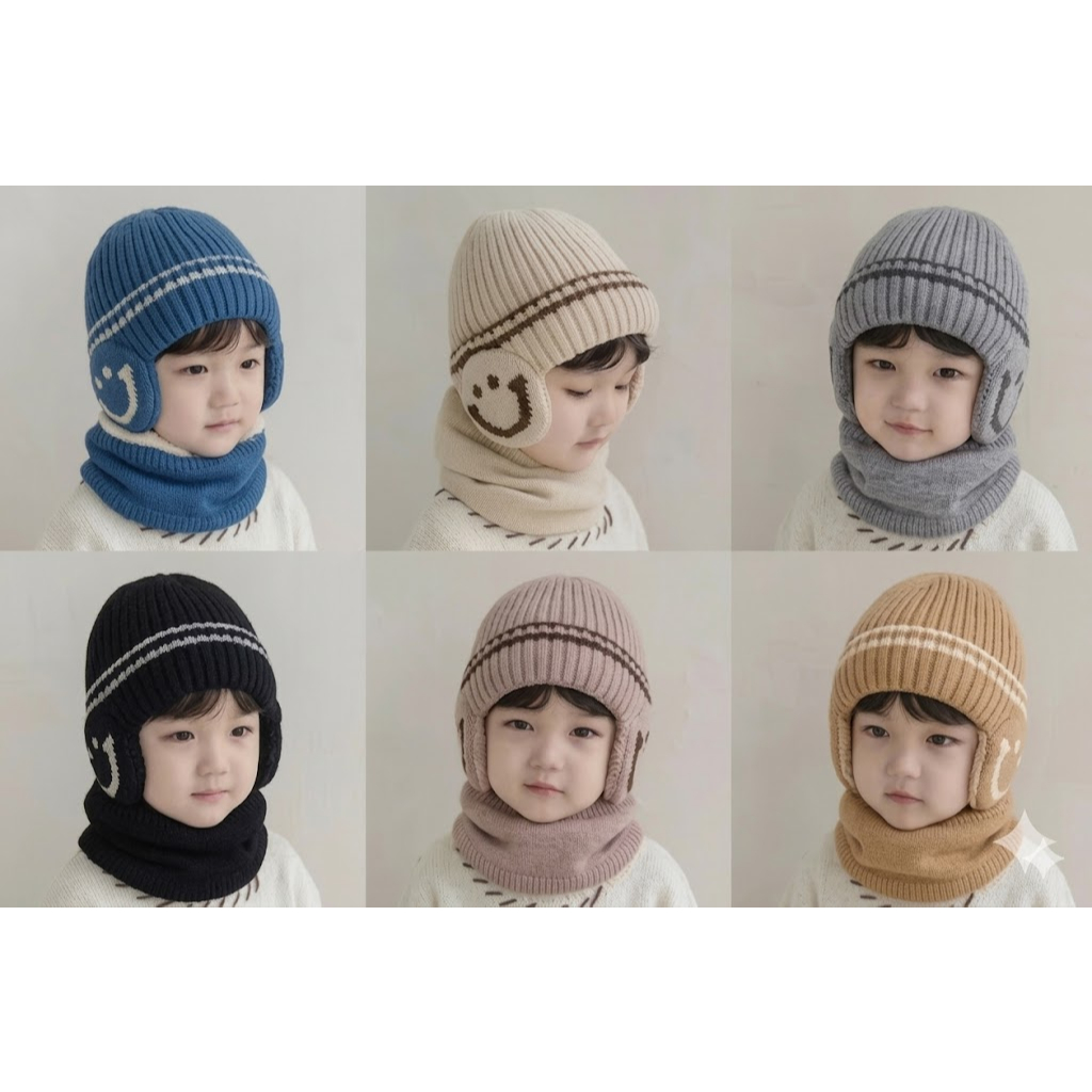 Kit Touca  COM CACHECOL infantil forrada para menino menina NA MODA