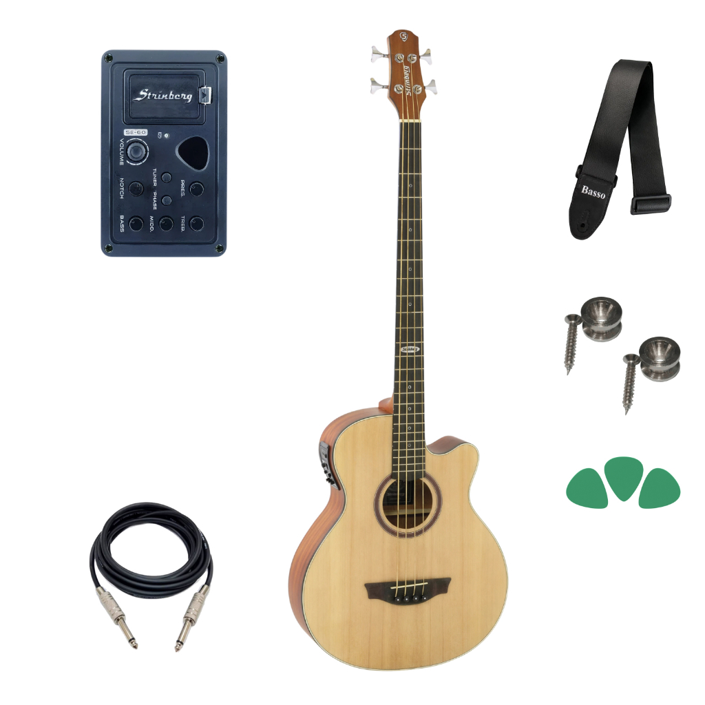 Imagem Baixolão Eletroacústico 4 C Strinberg Sb240c Ns Oferta!