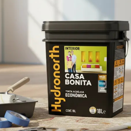 Tinta Acrílica de Acabamento Fosco 18 litros Parede Interior Anti Mofo HYDRONORT