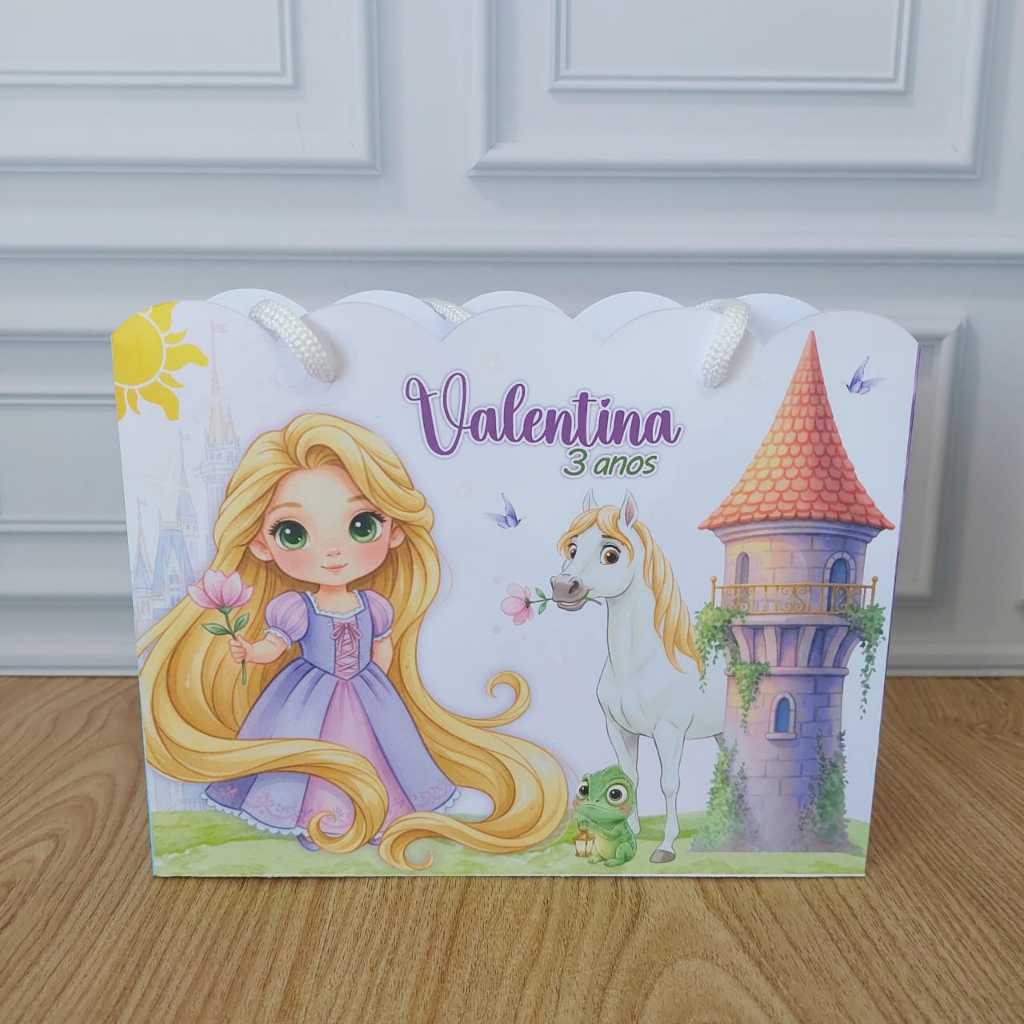 Sacolinha Personalizada Rapunzel - Pegue e Monte | Sacolinha | Lembrancinha | Mimos | Festa Princesa