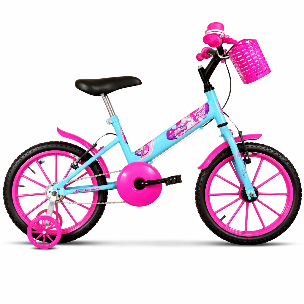 Bicicleta Infantil Ultra Bike T Kids Menina Azul Bebe Rosa Aro 16 Rodinha Cestinha Buzina Feminina