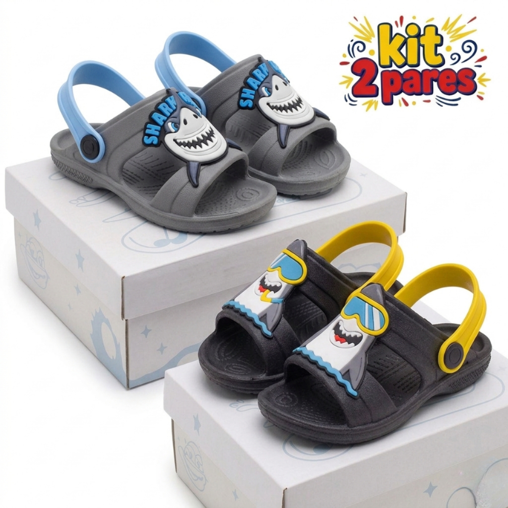 Kit 2 Papete Infantil Menino Flexível e Leve Percata Masculina De Verão