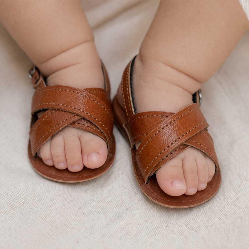 Sandália infantil de couro