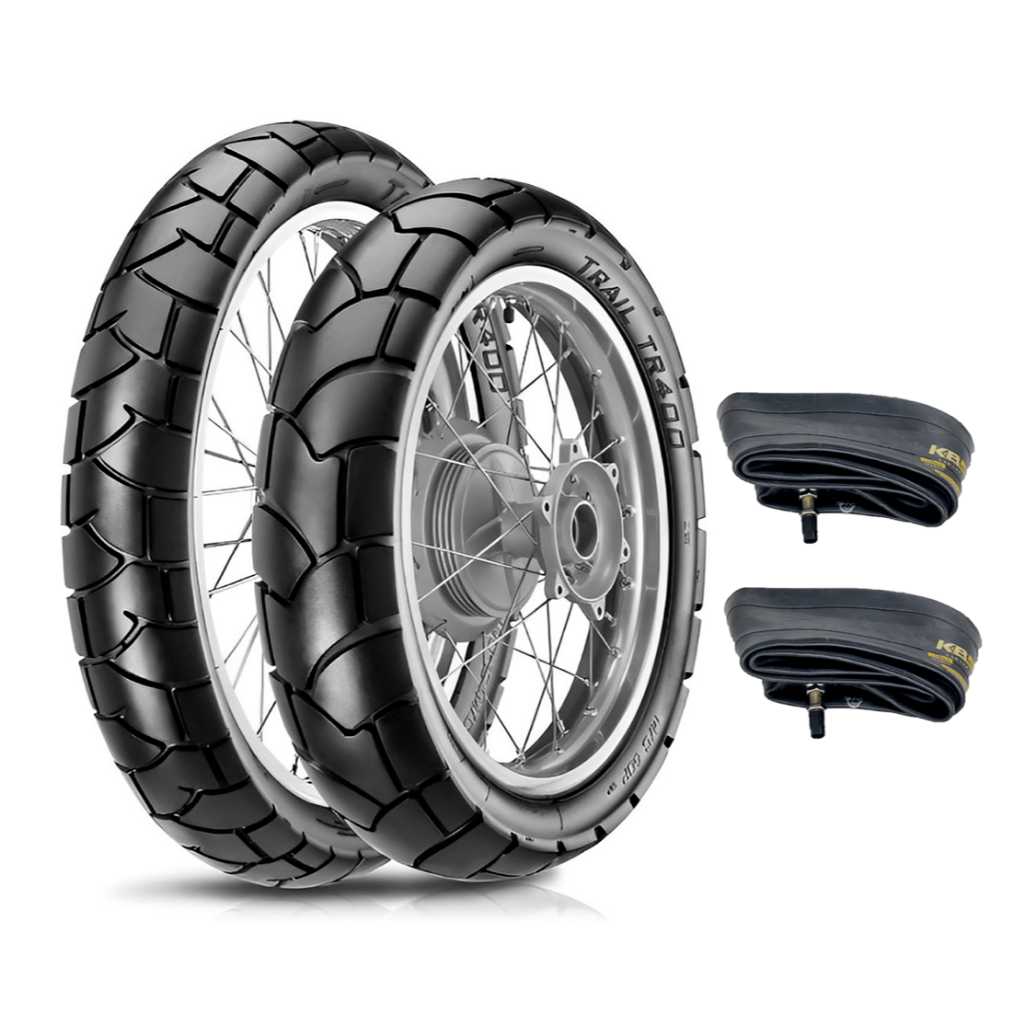 Par Pneu Vipal 90/90-19 e 110/90-17 TR400 +2 Câmaras Nxr Bros XRE190 XTZ Crosser SHI175 NK150