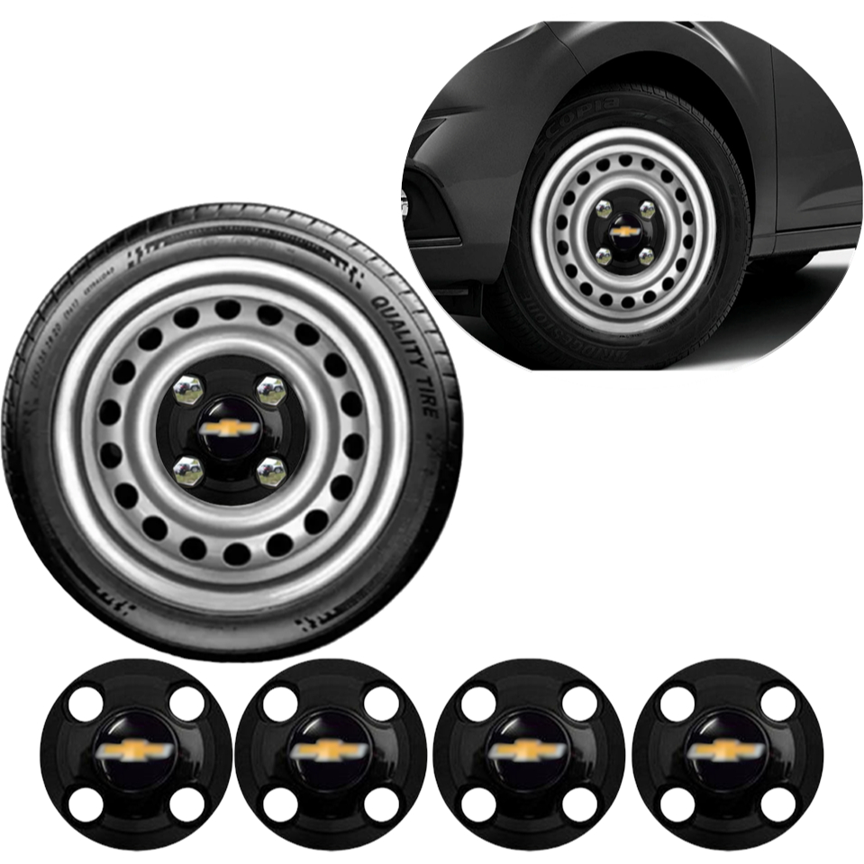 Kit Calotinha Central Miolo De Roda Gm Prisma Celta Corsa Onix Meriva Montana Cobalt Agile Spin