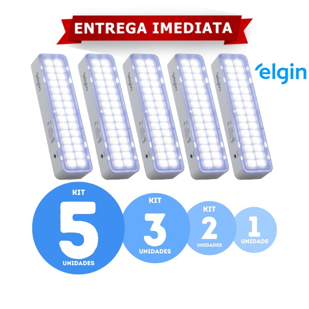 Luminária de Emergência 30 Leds Lampada Recarregável Bivolt Elgin em Oferta na Shopee
