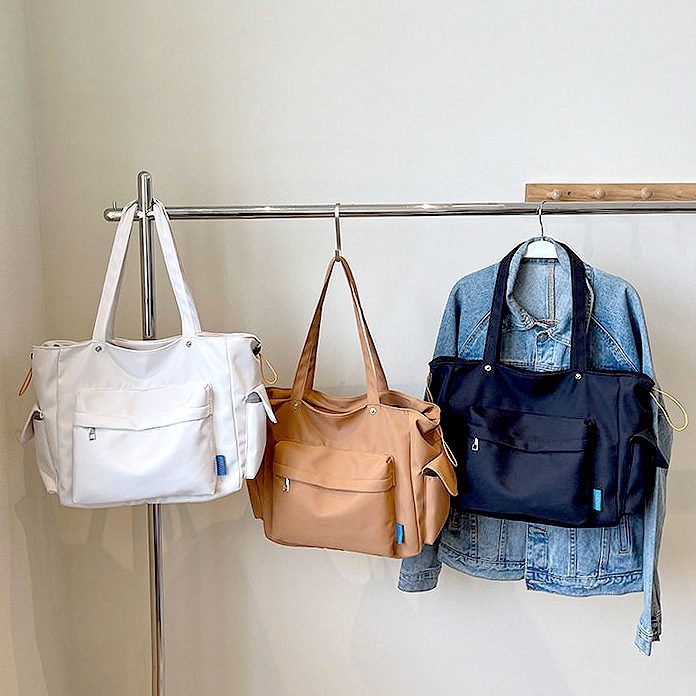 Bolsa Feminina Tote Grande Lona Leve Minimalista Versátil Ombro Grande Capacidade Dia a Dia Escola Trabalho