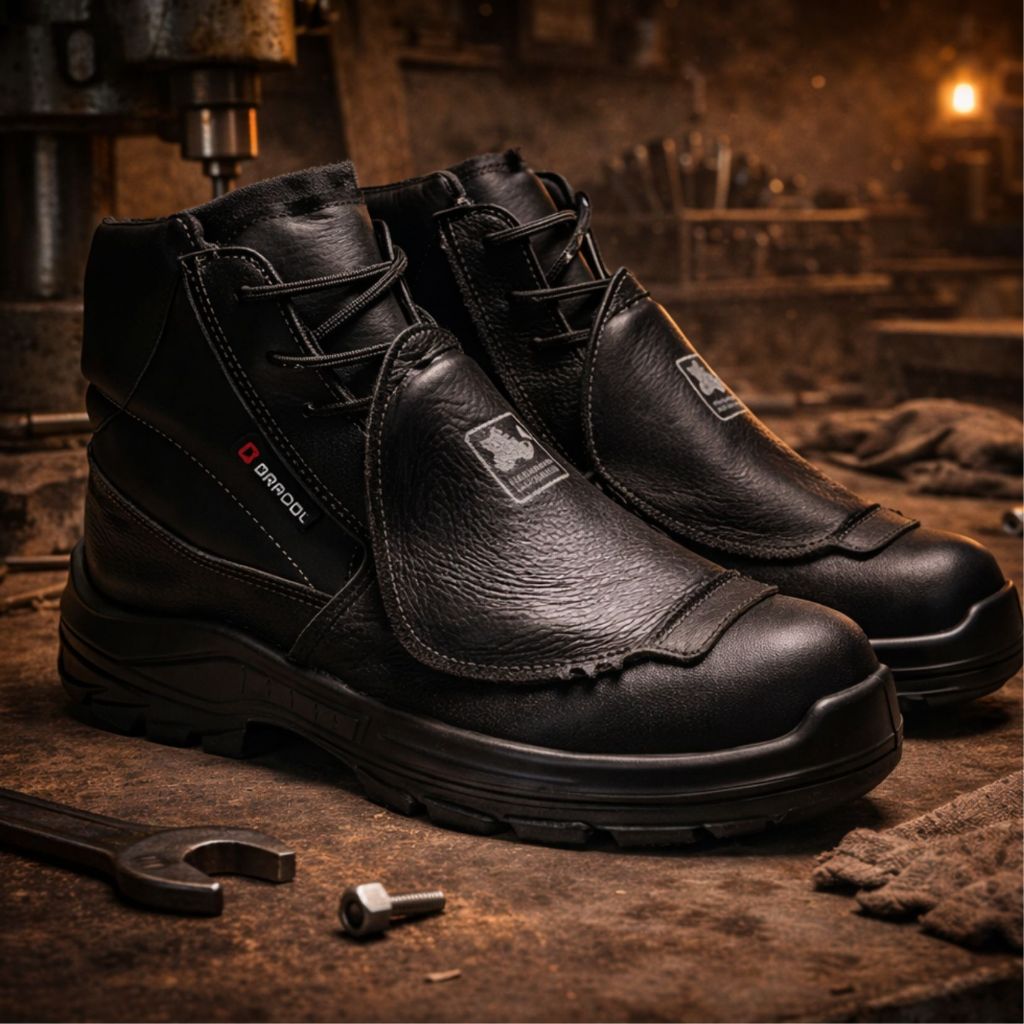 Bota Botina Bracol Metatarso Externo Bico Composite Trabalho Resistente Construção Civil Metalurgia Mineração Antitorção