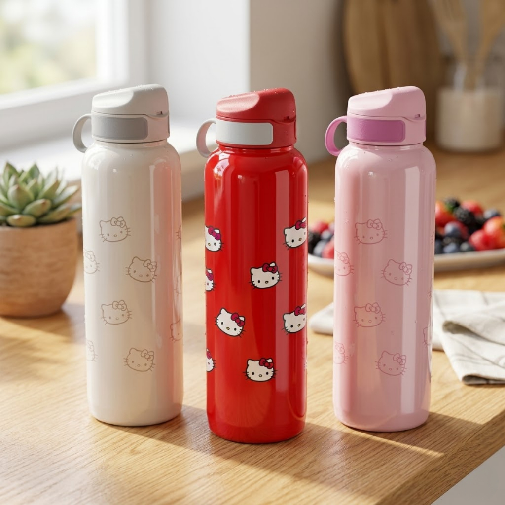 Garrafinha De Água Squeeze 1 Litro Resistente Escritório Academia Tampa Emborrachada