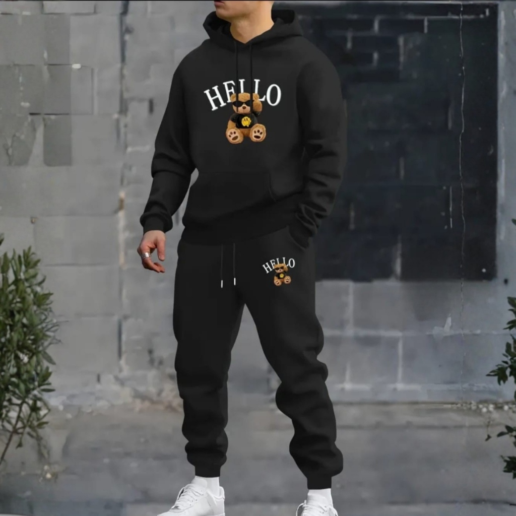 Conjunto Kit Moletom Calça com Moletom Quentinho Flanelado Inverno Street Gangster