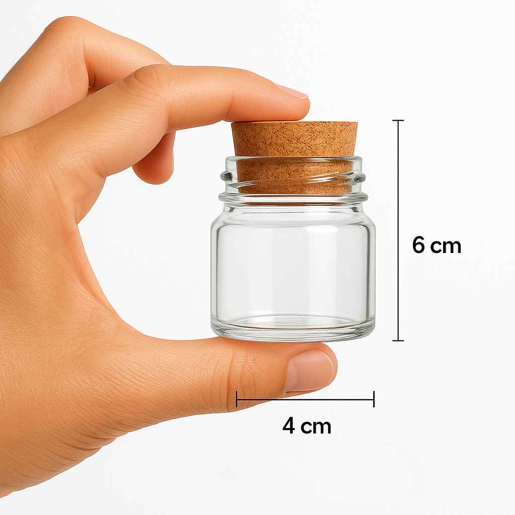 60 Potinhos Para Vela 40ml C/ Tampa Rolha Cortiça Lindo