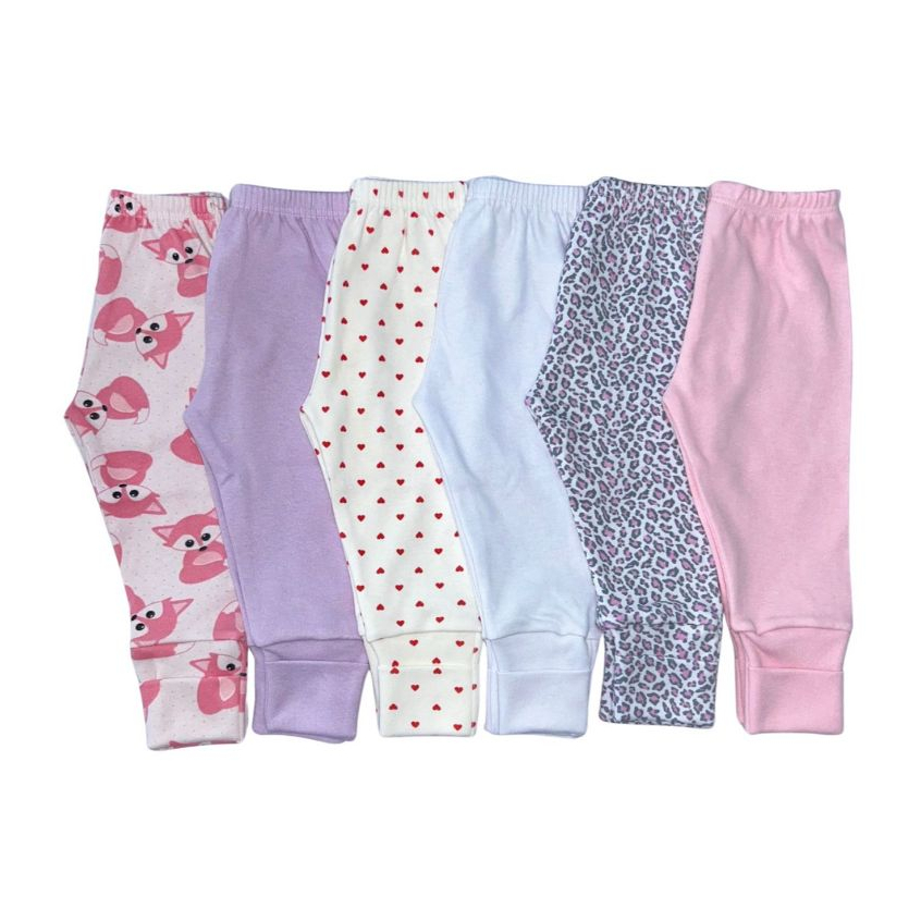 Kit Com 6 - Mijão Com Pé Reversível - 100% Algodão - Culote