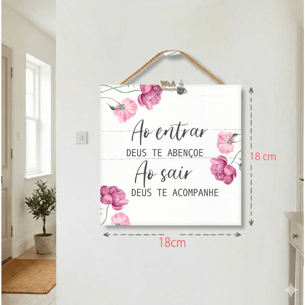 Quadro Decorativo Sala Decoração Casa Cozinha Quarto Salão Escritório Placa MDF 18x18cm