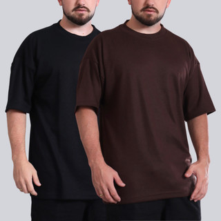 Kit 2 Camisetas Oversized Masculina Premium – Suedine 240g Lisa Streetwear