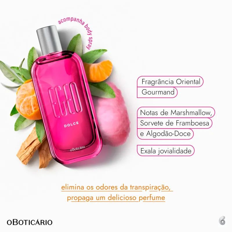 Perfume Egeo Dolce Desodorante Colônia 90ml: Explosão de Sorvete de Framboesa e Baunilha.