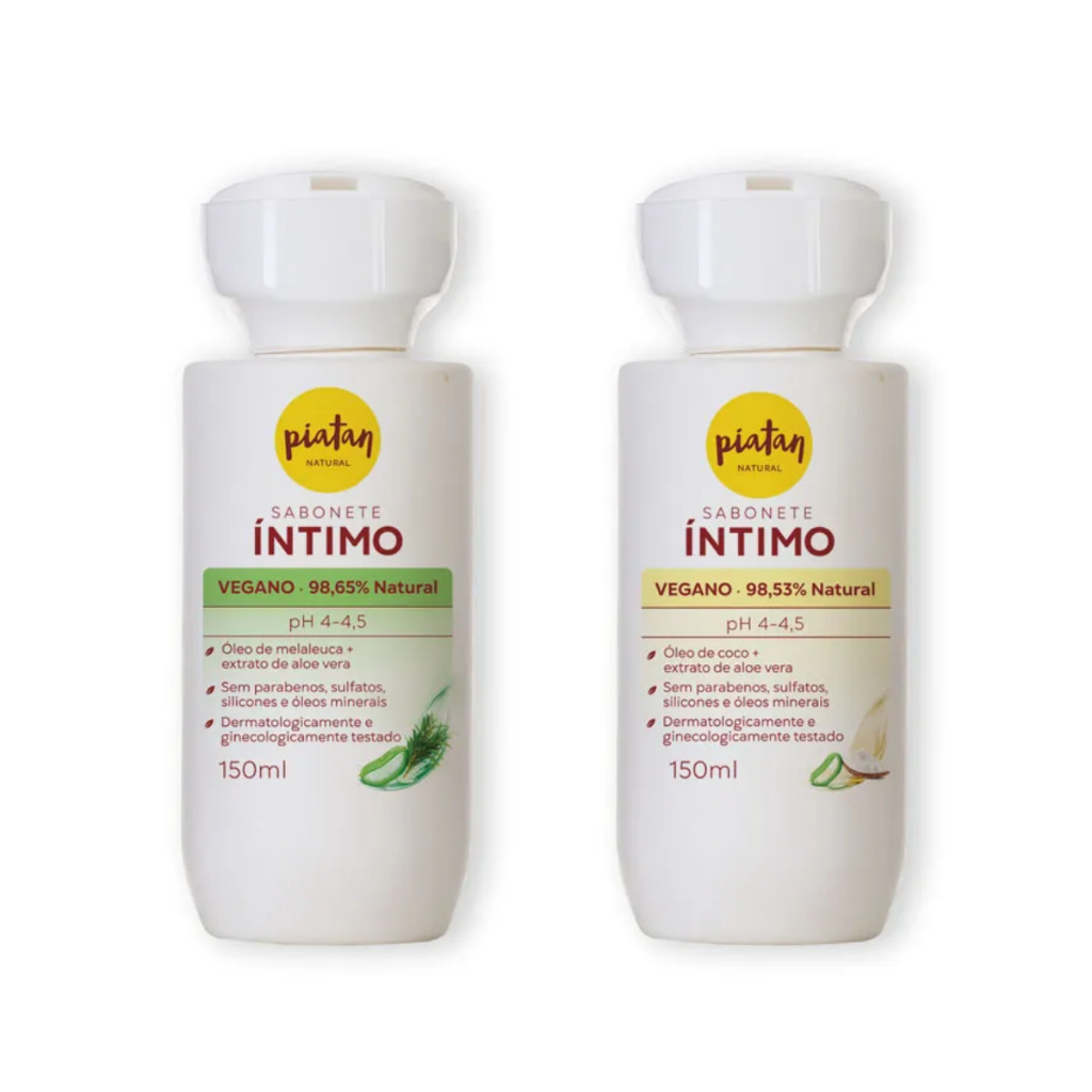 Sabonete Liquido Intimo Vegano Natural Oleo de Melaleuca e Extrato de Aloe Vera 150ml Piatan Natural