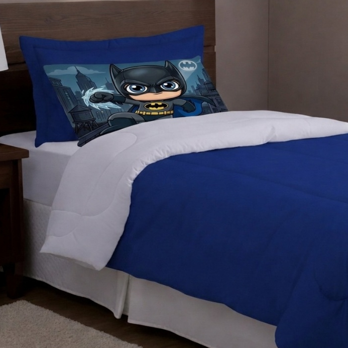 KIT EDREDOM ESTAMPADO BATMAN DUPLA FACE COBRE LEITO COM 03 PEÇAS INFANTIL TOQUE MACIO VÁRIAS CORES OFERTA !