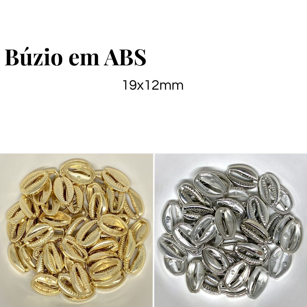 Concha Búzio ABS Cortado 19x12mm Pacote com 50 Unidades DIY Bijuterias