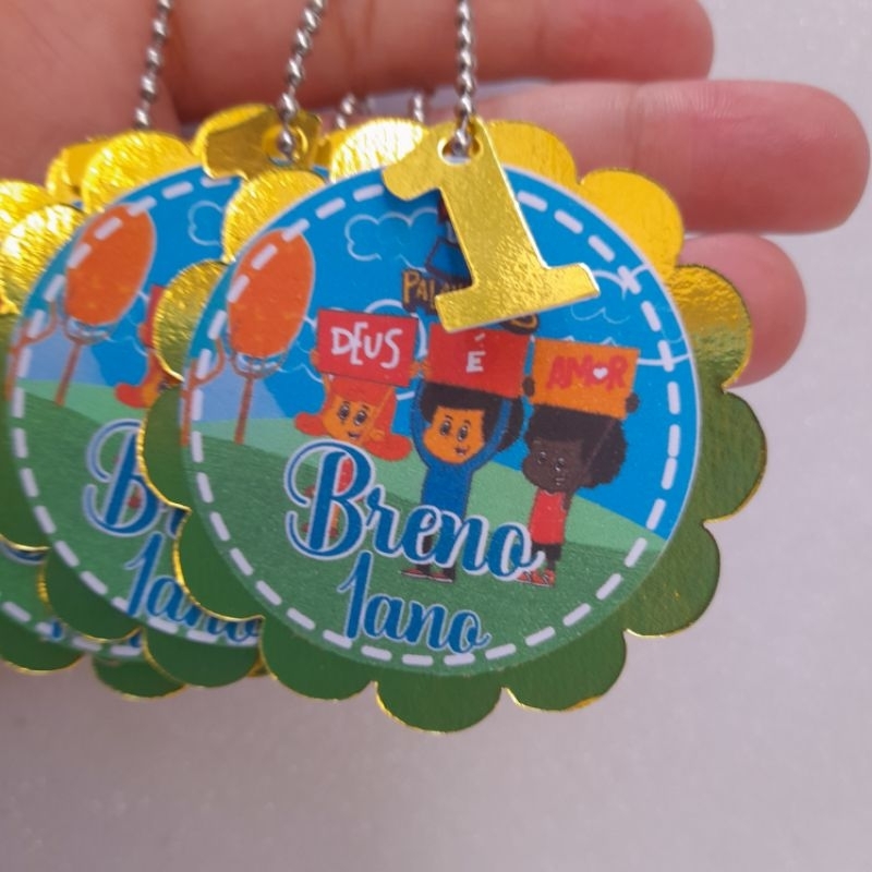 Tag Personalizada 3 Palavrinhas/Lembrancinhas 6x6cm/ Apliques/Aniversário/ Brindes