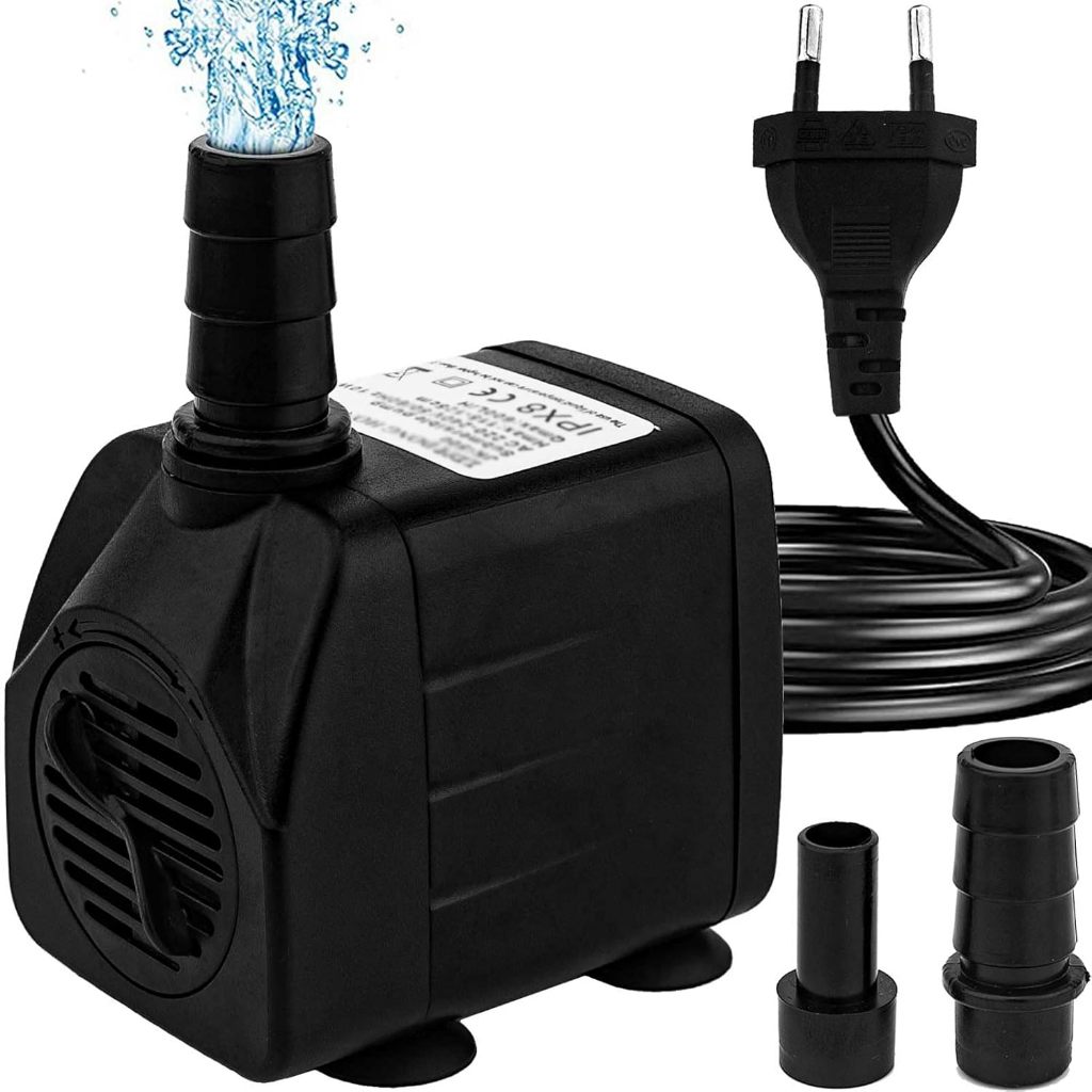 Bomba Submersa 2000l/h 2m Lagos Recalque Fontes Aquários Cascata Chafariz Motor Água Doce Salgada Marinho Fonte Hidropon