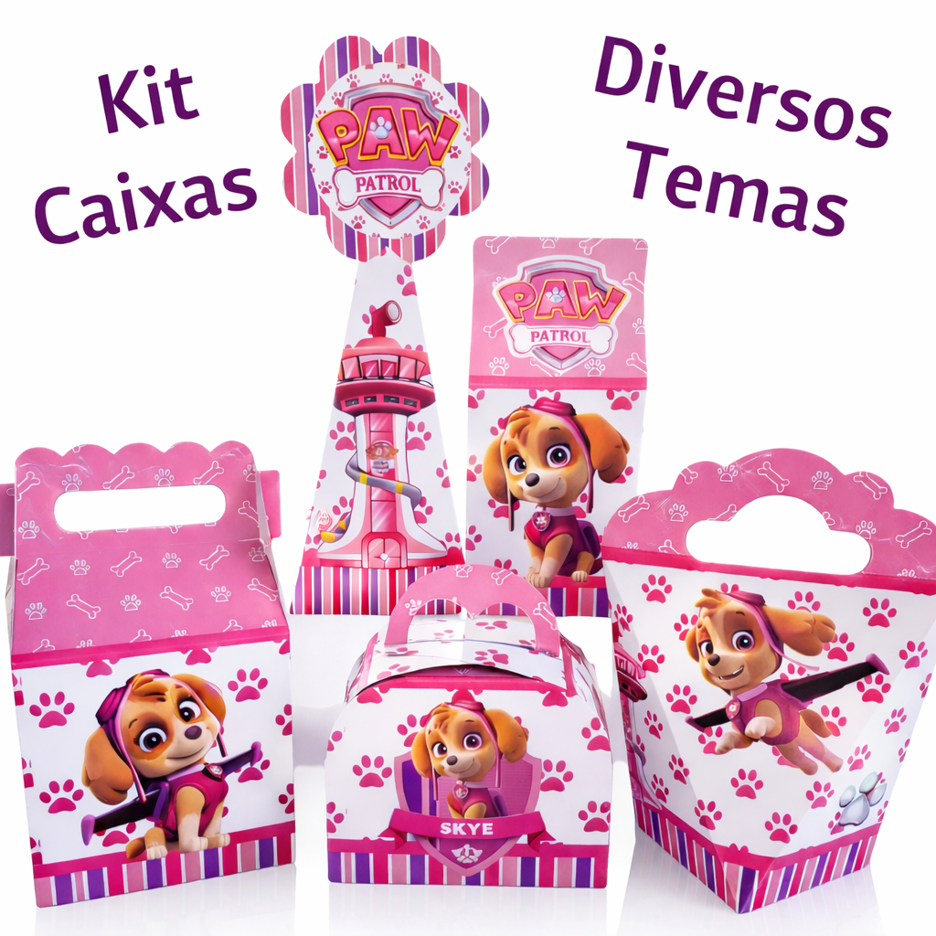 Kit Festa Caixinha Personalizada Diversos Temas Lembrancinha Já vai colada Aniversário Infantil
