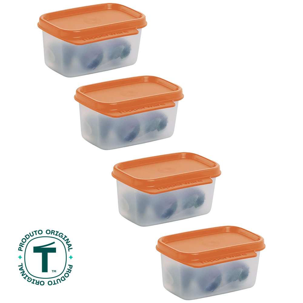 Kit com 4 Potes Herméticos Tupperware Basic Line Transparente 160ml