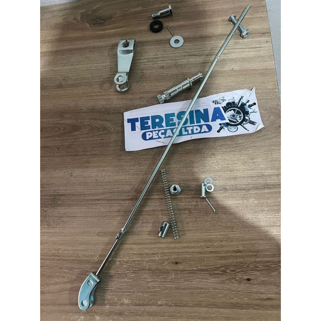 Varão Vareta De Freio Traseiro Completa + Eixo + Braço Shineray +Parafuso Espelho Xy 50cc Phoenix 50cc