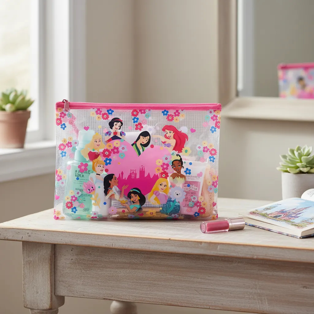 Necessaire Estojo Transparente Princesas 23x32cm - Disney