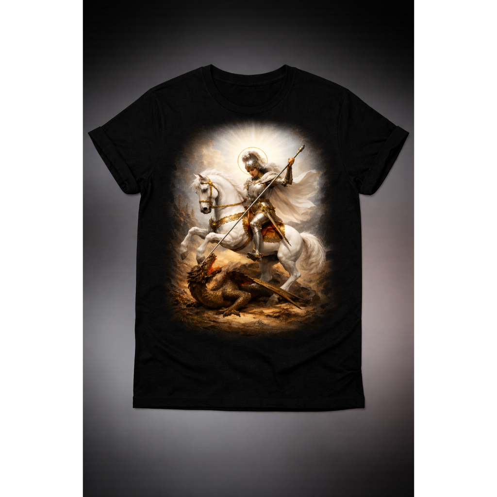 CAMISETA SAO JORGE CAMISETA DE SANTO CAMISA COM ESTAMPA DE SANTO SAO JORGE