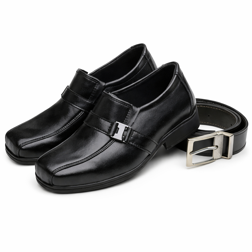 Kit 1 Par De Sapato Social Infantil Masculino + cinto infantil