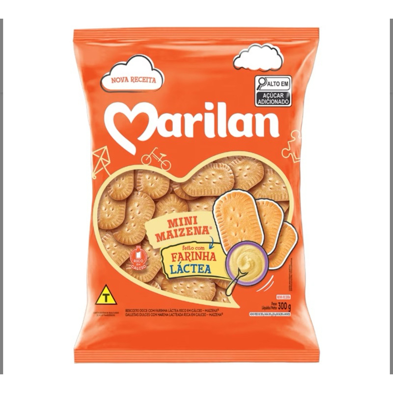Kit 5 Biscoito Maizena Mini Marilan 350g