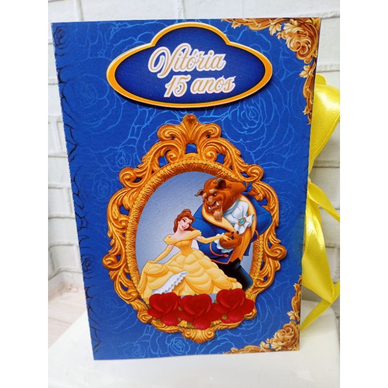 CONVITE LIVRO A BELA E A FERA - CONVITE ANIVERSÁRIO
