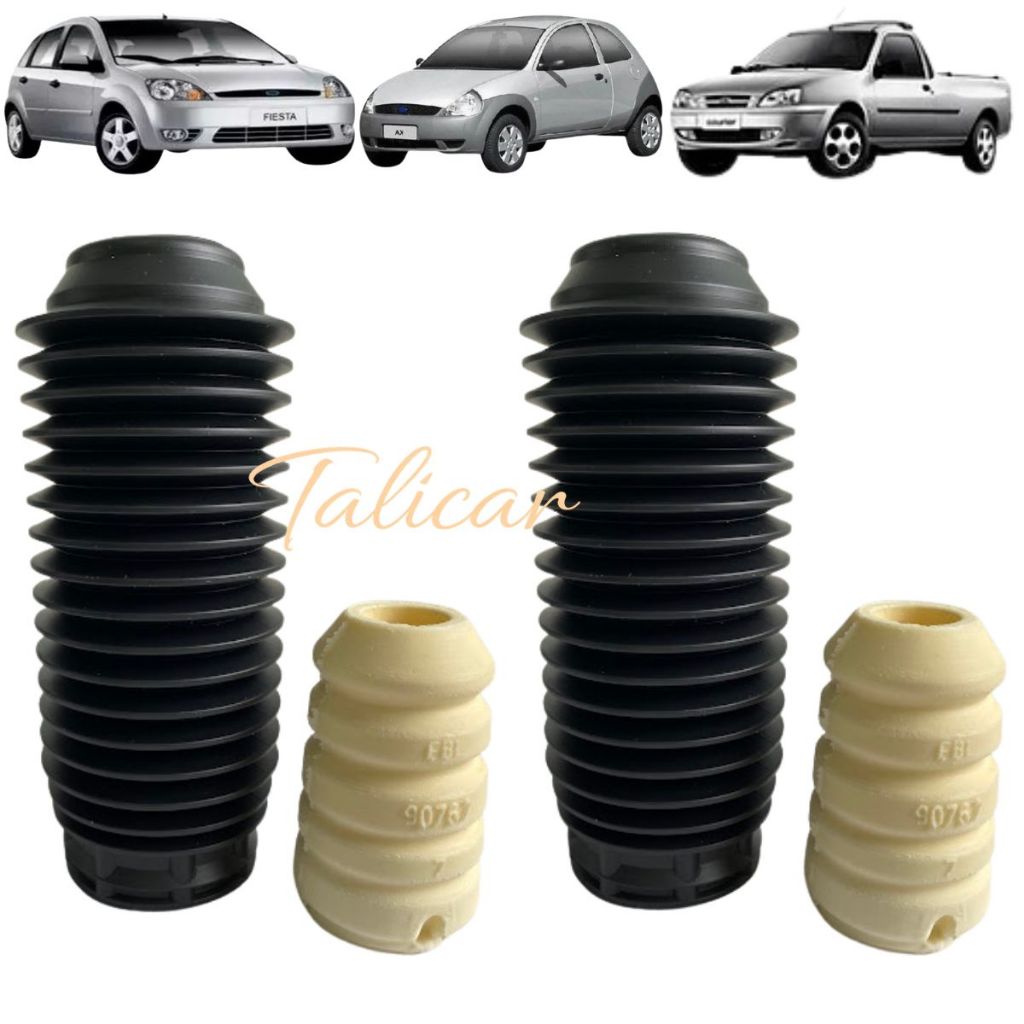 Kit Batente e Coifa Amortecedor Dianteiro Fiesta 1996 a 2006 Ka 1996 a 2013 Courier 1997 a 2013
