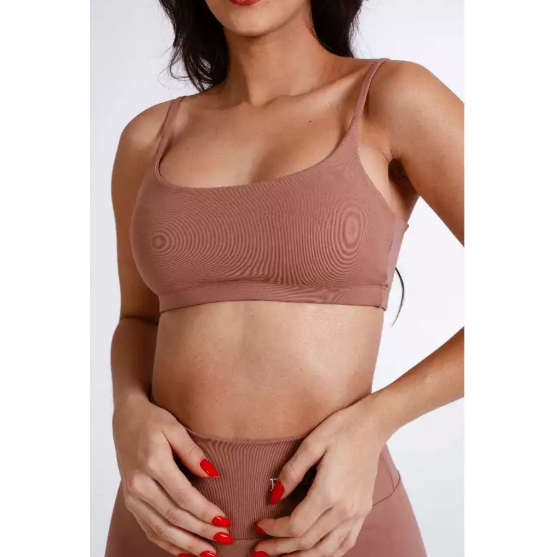 Top Fitness Feminino Academia Alta Sustentação Com Bojo Poliamida Reforçado Zero Transparência Treino Esportivo