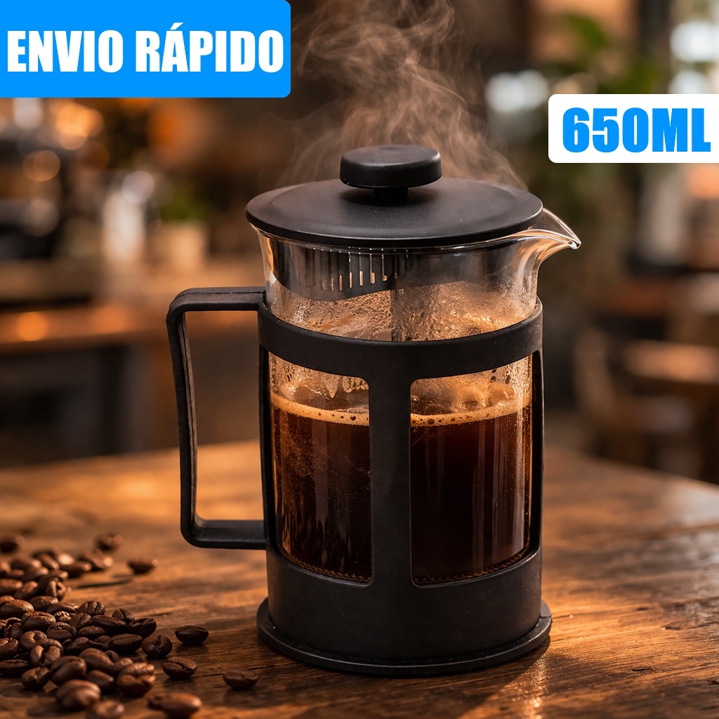 Imagem Cafeteira Prensa Francesa 650ml Café Cremeira Expresso Leite Cremoso Casa Dex