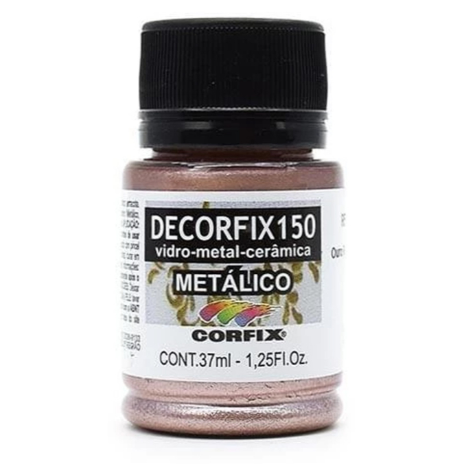 Tinta Decorfix 150º Metálica Corfix - 408 Ouro Rose (37 ml)