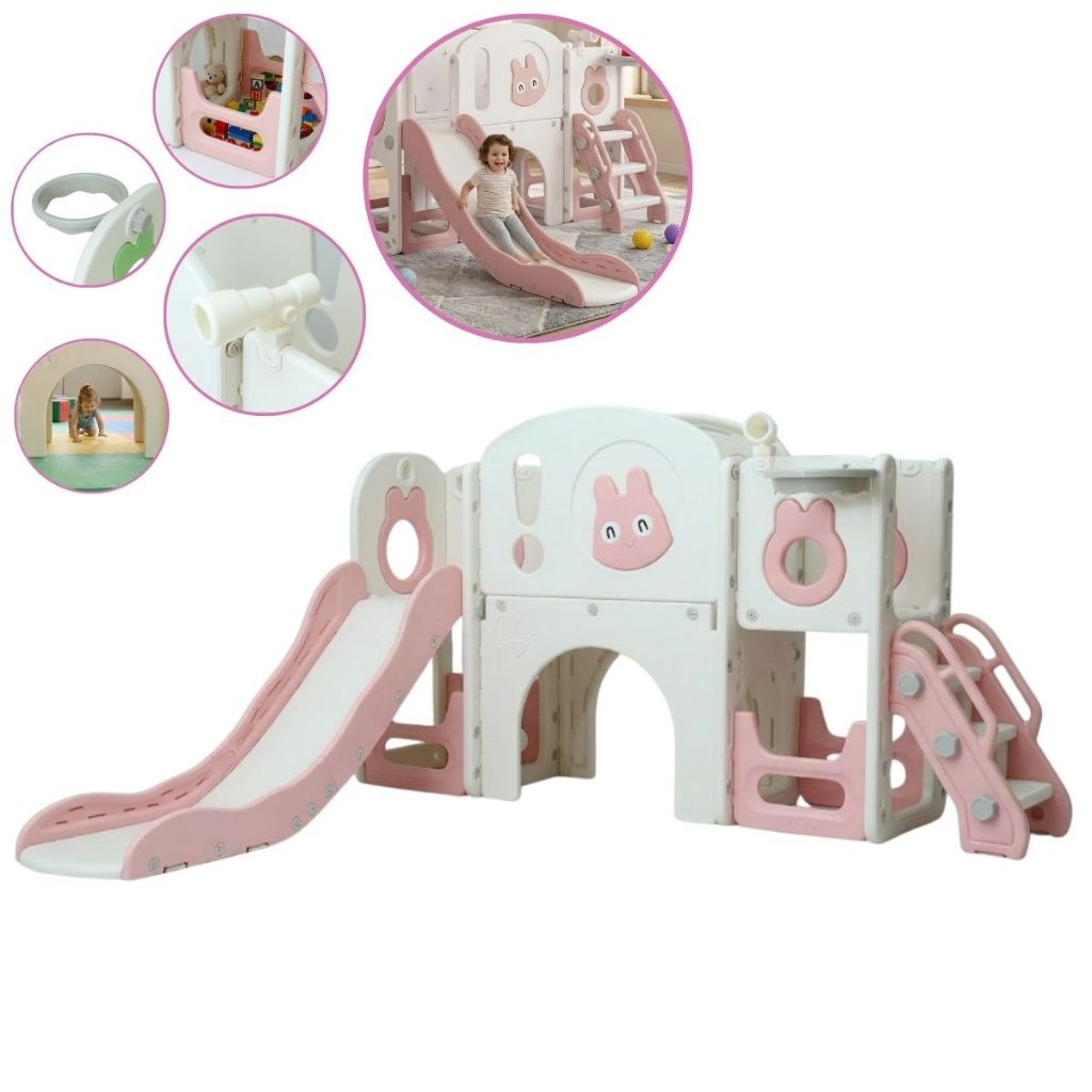 Playground Infantil Parquinho 6x1 Multifuncional Rosa