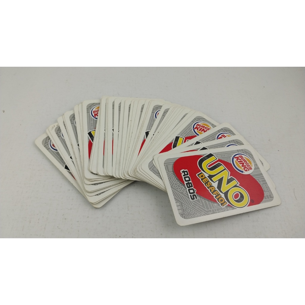 Jogo UNO Desafio Robôs Coleção Burger King 2019 Semi Novo