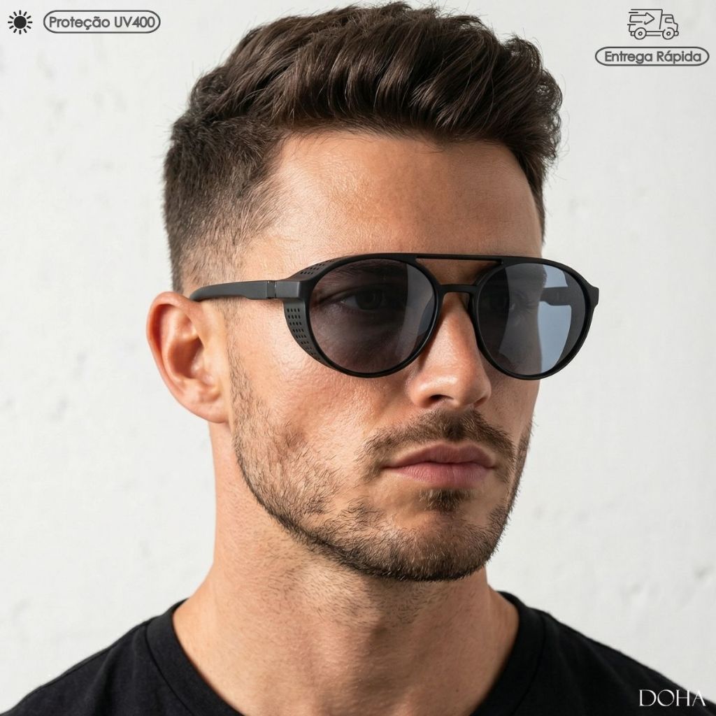 Óculos De Sol Redondo Original Masculino Moderno Boss Doha Glasses em Oferta na Shopee