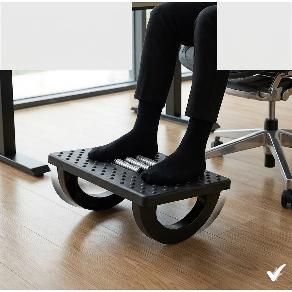 Apoio De Pes Ergonomico Com Massageador NR17 Alivio Dores Circulacao E Postura Para Cadeira De Escritorio Home Office Ga