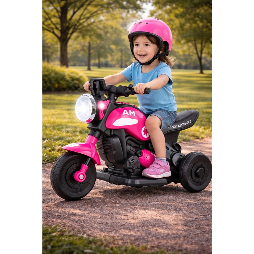 Mini Moto Elétrica Infantil Daily - Rosa tricicolo bateria 6v 30k  sons musicas infantil moto380m