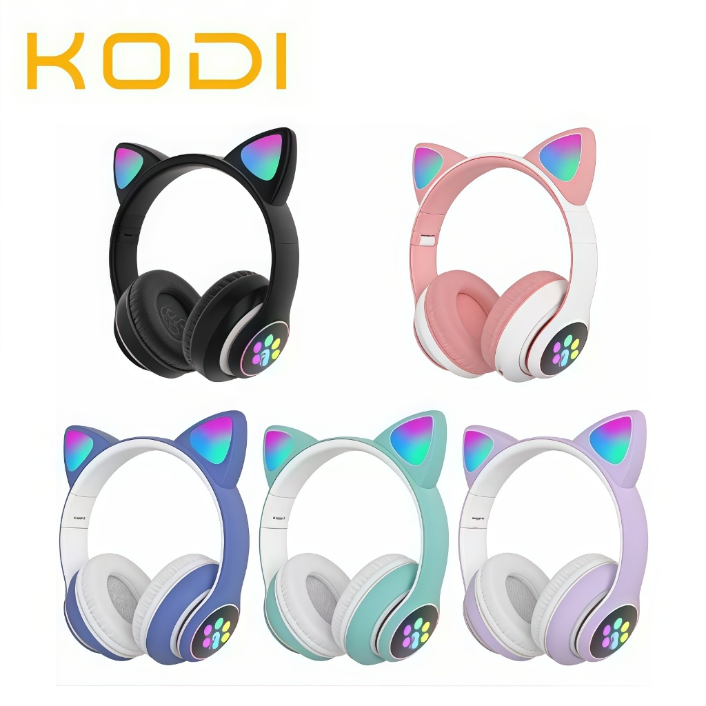 Fone Headphone Orelha Gato Colorido Led Smartphone Geek Gamer Gatinho -X4/X2