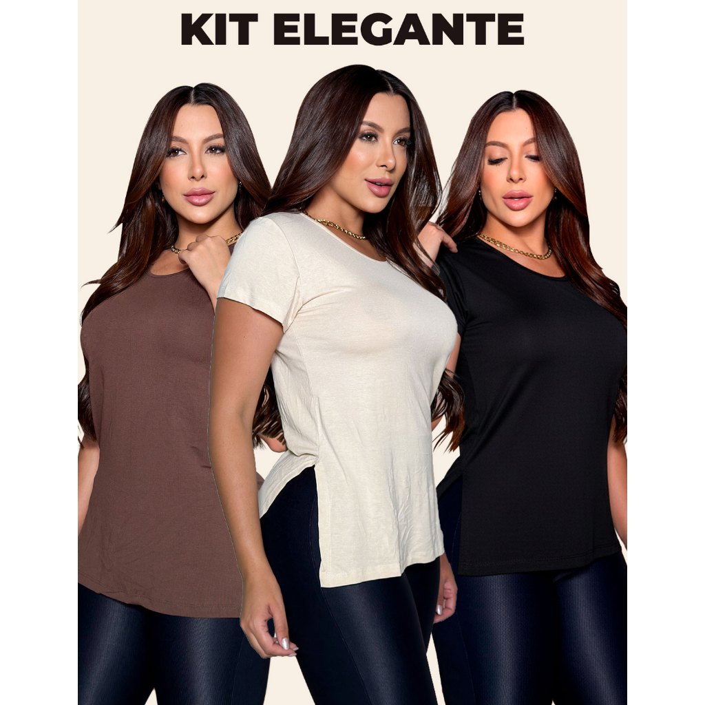 Kit 3 Blusa Feminina Academia Tapa Bumbum Sobre Legging Camisa Longa Fitness Manga Curta Viscolycra
