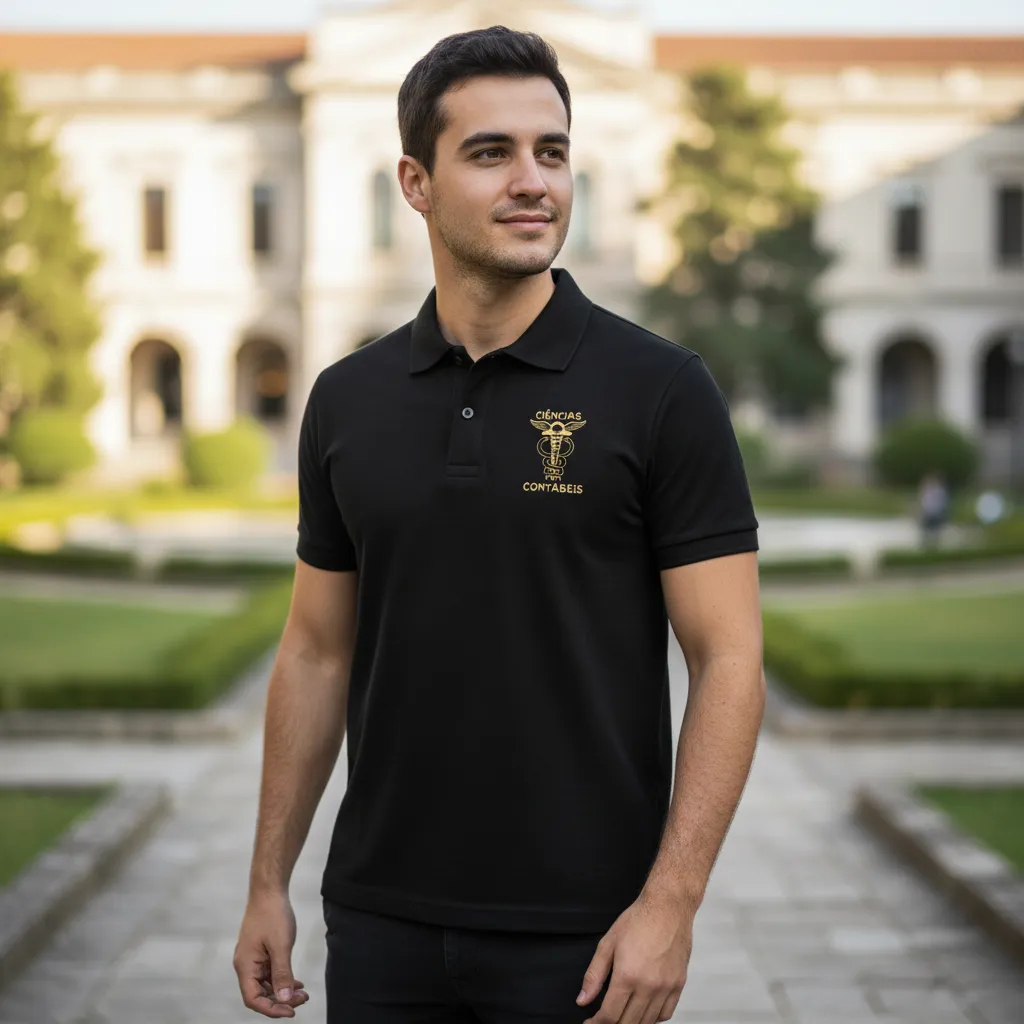 Camiseta Pólo CIÊNCIAS CONTÁBEIS Masculina em Piquet Estampa em Silk Screen mais Elegância e Estilo