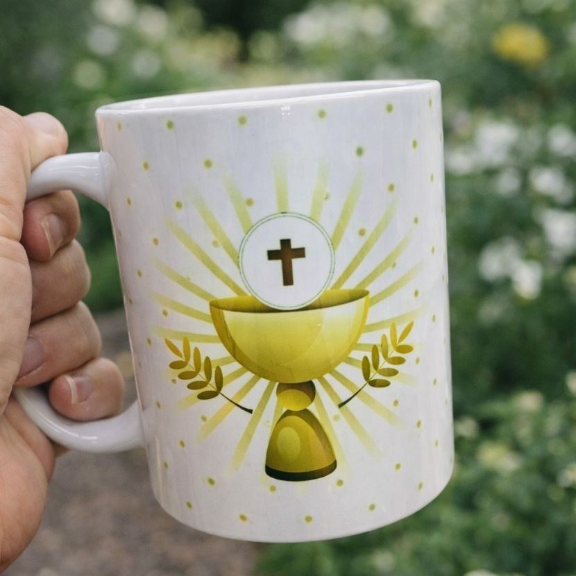 Caneca Personalizada Primeira Eucaristia com Nome | Crisma | Lembrancinha Religiosa | Presente religioso
